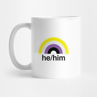 He/Him Pronouns Nonbinary Rainbow Mug